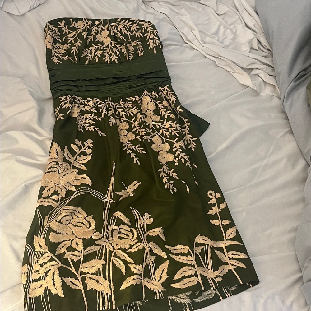 Tracy Reese Green and Cream Floral Dress